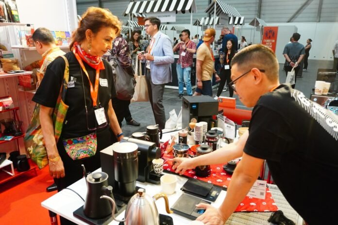 Pameran World of Coffee di Swiss. Foto: Kemendag