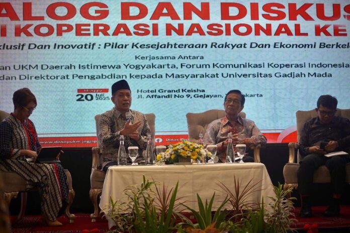 Wamenkop Ferry Juliantono dalam Dialog dan Diskusi Harkopnas-78 bertajuk ‘Koperasi Inklusif Dan Inovatif: Pilar Kesejahteraan Rakyat Dan Ekonomi Berkelanjutan,’ di Daerah Istimewa Yogyakarta (DIY), Minggu (20/7/2025).