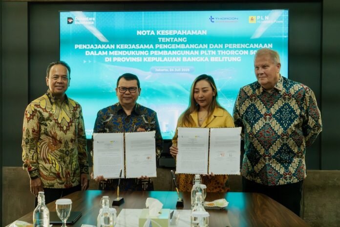 PLN NP resmi menggandeng ThorCon International Pte. Ltd. untuk menyusun studi kelayakan pengembangan Pembangkit Listrik Tenaga Nuklir (PLTN) di Provinsi Kepulauan Bangka Belitung.