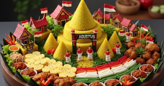 Ilustrasi tumpeng HUT RI. Foto: suara.com