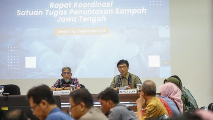 Rapat Koordinasi Satuan Tugas Penuntasan Sampah Jawa Tengah, di Kantor Dinas Lingkungan Hidup dan Kehutanan Jawa Tengah, Selasa, 9 September 2025. Foto Pemprov Jateng